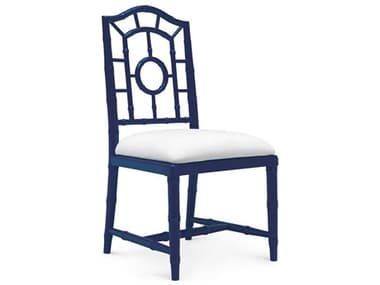 Villa & House Mahogany Wood Blue Upholstered Side Dining Chair BUNCHL55008