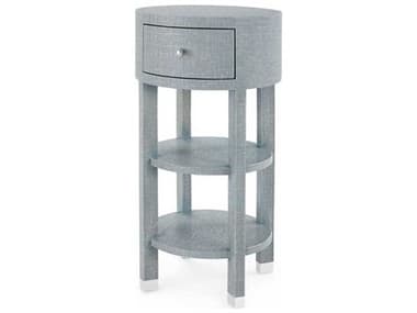 Villa &amp; House Round Wood Washed Winter Gray End Table BUNCLU1155126807