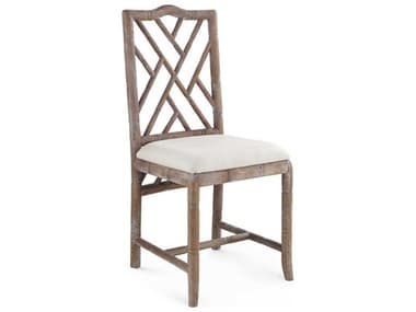 Villa & House Driftwood Brown Fabric Upholstered Side Dining Chair BUNHAM55092