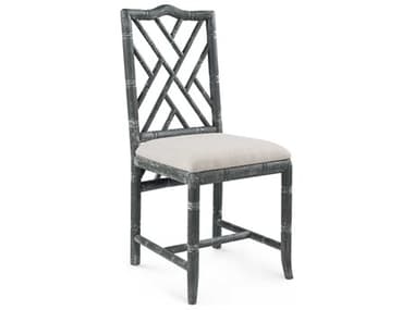 Villa & House Oak Wood Gray Fabric Upholstered Side Dining Chair BUNHAM55096