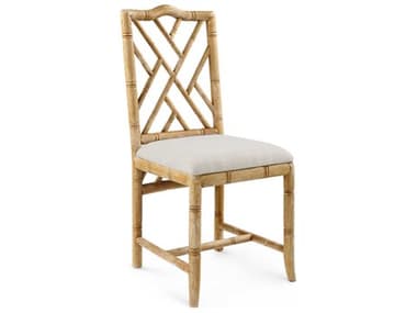 Villa &amp; House Oak Wood Natural Fabric Upholstered Side Dining Chair BUNHAM55098