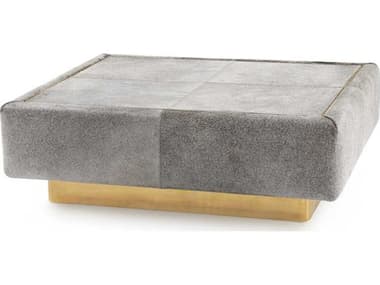 Villa & House 42" Square Leather Gray Coffee Table BUNHVE310486