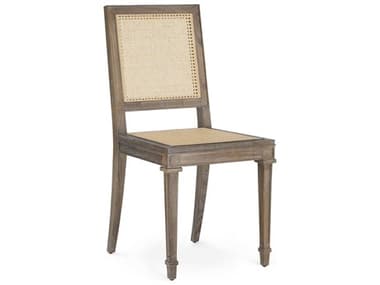 Villa & House Mahogany Wood Brown Fabric Upholstered Side Dining Chair BUNJAN55092