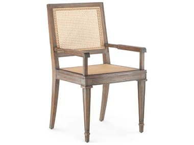 Villa & House Mahogany Wood Brown Arm Dining Chair BUNJAN55592