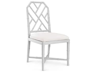 Villa & House Jardin Mahogany Wood Gray Fabric Upholstered Side Dining Chair BUNJAR55006