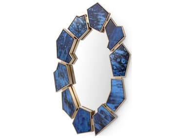 Villa & House Lucas Antique Midnight BlueOval Wall Mirror BUNLUC69028