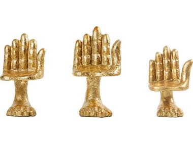 Villa & House Mano Gold Leaf Sculpture Set of 3 BUNMNO700808