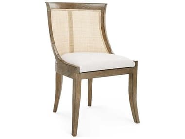Villa & House Mahogany Wood Brown Fabric Upholstered Side Dining Chair BUNMON55592