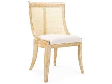 Villa & House Monaco Mahogany Wood Natural Fabric Upholstered Side Dining Chair BUNMON55598
