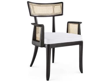 Villa & House Black Fabric Upholstered Arm Dining Chair BUNMSL55594