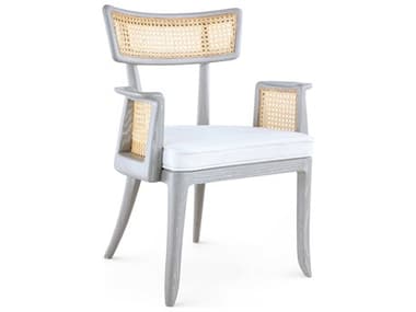 Villa & House White Fabric Upholstered Arm Dining Chair BUNMSL55597