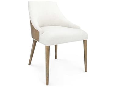 Villa & House Mahogany Wood Brown Fabric Upholstered Side Dining Chair BUNORI55592