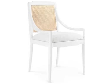 Villa & House Veronika Mahogany Wood Beige Fabric Upholstered Arm Dining Chair BUNVER55509
