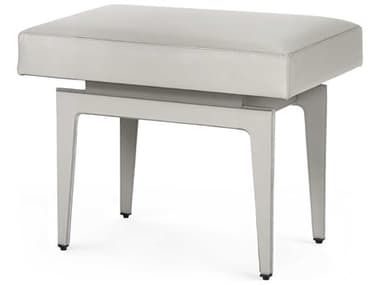 Villa & House 24" Gray Leather Upholstered Accent Stool BUNWIN500406