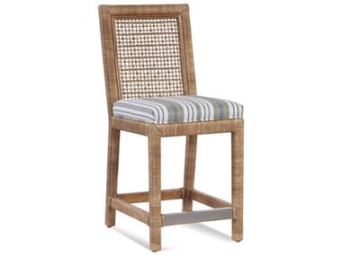 Braxton Culler Pine Isle Fabric Upholstered Rattan Counter Stool BXC1023012