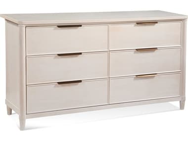 Braxton Culler Clair 64" Wide 6-Drawers White Mindi Wood Double Dresser BXC838141
