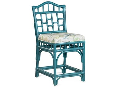 Braxton Culler Chippendale Fabric Upholstered Rattan Counter Stool Height BXC970012