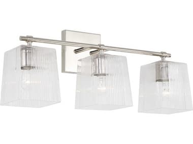 Capital Lighting Lexi 3-Light Polished Nickel Glass Vanity Light C2141731PN508