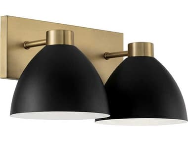 Capital Lighting Ross 16" Wide 2-Light Aged Brass And Black Vanity Light C2152021AB