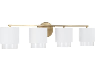 Capital Lighting Weller 4-Light Matte Brass White Vanity Light C2153041RE549