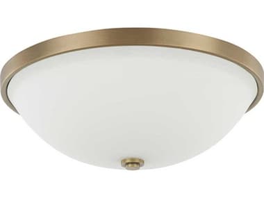 Capital Lighting 14" 3-Light Aged Brass Glass Bowl Flush Mount C22325ADSW