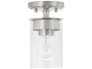 Capital Lighting Mason 5" 1-Light Brushed Nickel Glass Cylinder Mini Pendant C2246811BN532