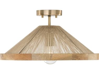 Capital Lighting Maya 1-Light Matte Brass Brown Semi Flush Mount C2252811MA