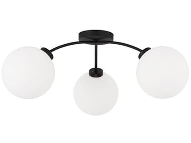 Capital Lighting Amos 3-Light Black Iron Globe Semi Flush Mount C2257131BI557