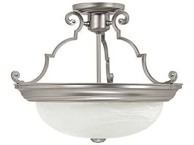 Capital Lighting 16" 3-Light Matte Nickel Glass Bowl Semi Flush Mount C22717MN