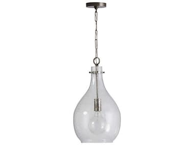 Capital Lighting 1-Light Brushed Pewter Glass Mini Pendant C2333813PP471