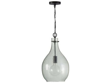 Capital Lighting 1-Light Dark Pewter Glass Mini Pendant C2333813PW473