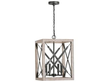Capital Lighting Remi 15" Wide 4-Light Brushed White Wash And Nordic Iron Black Candelabra Chandelier C2340441WN