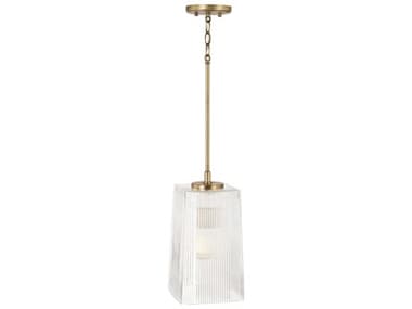 Capital Lighting Lexi 7" 1-Light Aged Brass Glass Bell Mini Pendant C2341711AD