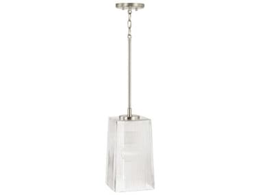 Capital Lighting Lexi 1-Light Brushed Nickel Glass Bell Mini Pendant C2341711BN