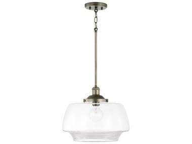 Capital Lighting Miller 15" 1-Light Graphite Gray Glass Dome Pendant C2342211GR