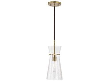 Capital Lighting Mila 6" 1-Light Aged Brass Glass Empire Mini Pendant C2342411AD