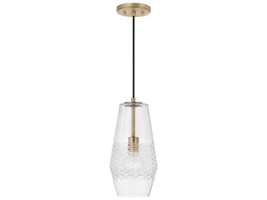 Capital Lighting Dena 7" 1-Light Aged Brass Glass Mini Pendant C2345011AD