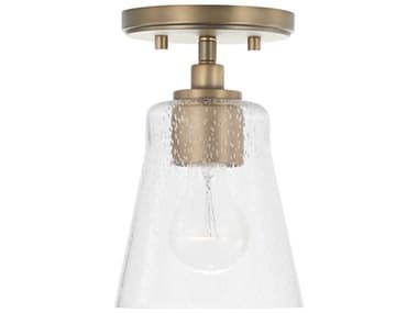 Capital Lighting Baker 5" 1-Light Aged Brass Glass Mini Pendant C2346911AD533