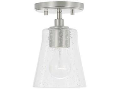 Capital Lighting Baker 5" 1-Light Brushed Nickel Glass Mini Pendant C2346911BN533