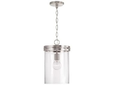 Capital Lighting Fuller 9" 1-Light Brushed Nickel Glass Cylinder Mini Pendant C2348711BN