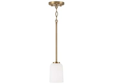 Capital Lighting Lawson 5" 1-Light Aged Brass Glass Bell Mini Pendant C2348812AD542