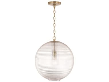 Capital Lighting Dolan 15" 1-Light Matte Brass Glass Globe Pendant C2349911MA