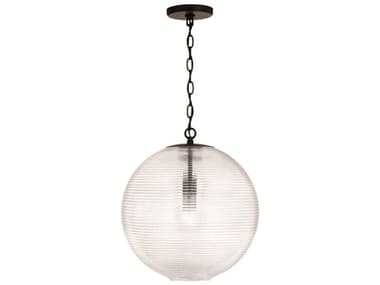 Capital Lighting Dolan 15" 1-Light Matte Black Glass Globe Pendant C2349911MB