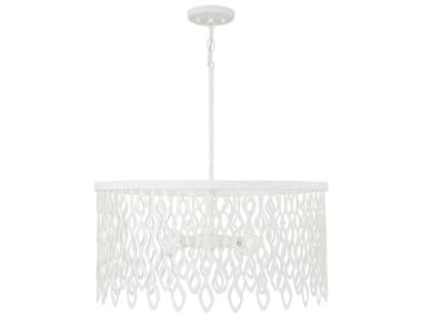 Capital Lighting Pheobe 4-Light Matte White Drum Pendant C2352941WE