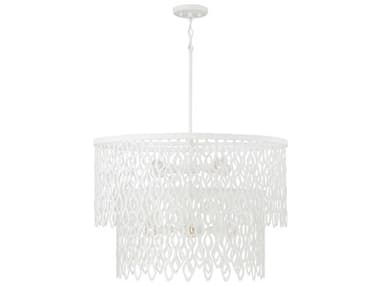 Capital Lighting Pheobe 7-Light Matte White Drum Pendant C2352971WE