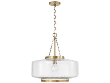 Capital Lighting Landon 1-Light Aged Brass Drum Pendant C2355311AD