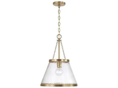 Capital Lighting Landon 1-Light Aged Brass Pendant C2355312AD