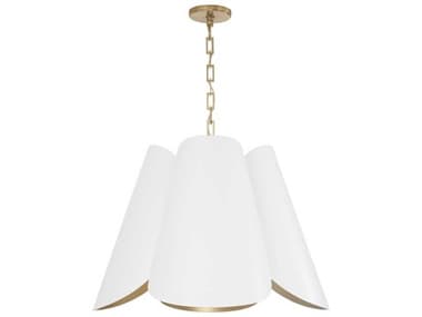 Capital Lighting Maeve 4-Light Matte Brass White Pendant C2355441RE