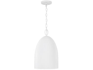 Capital Lighting Mallory 1-Light Ceramic White Dome Mini Pendant C2356111CE