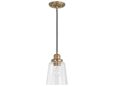 Capital Lighting Fallon 6" 1-Light Aged Brass Glass Bell Mini Pendant C23718AD135